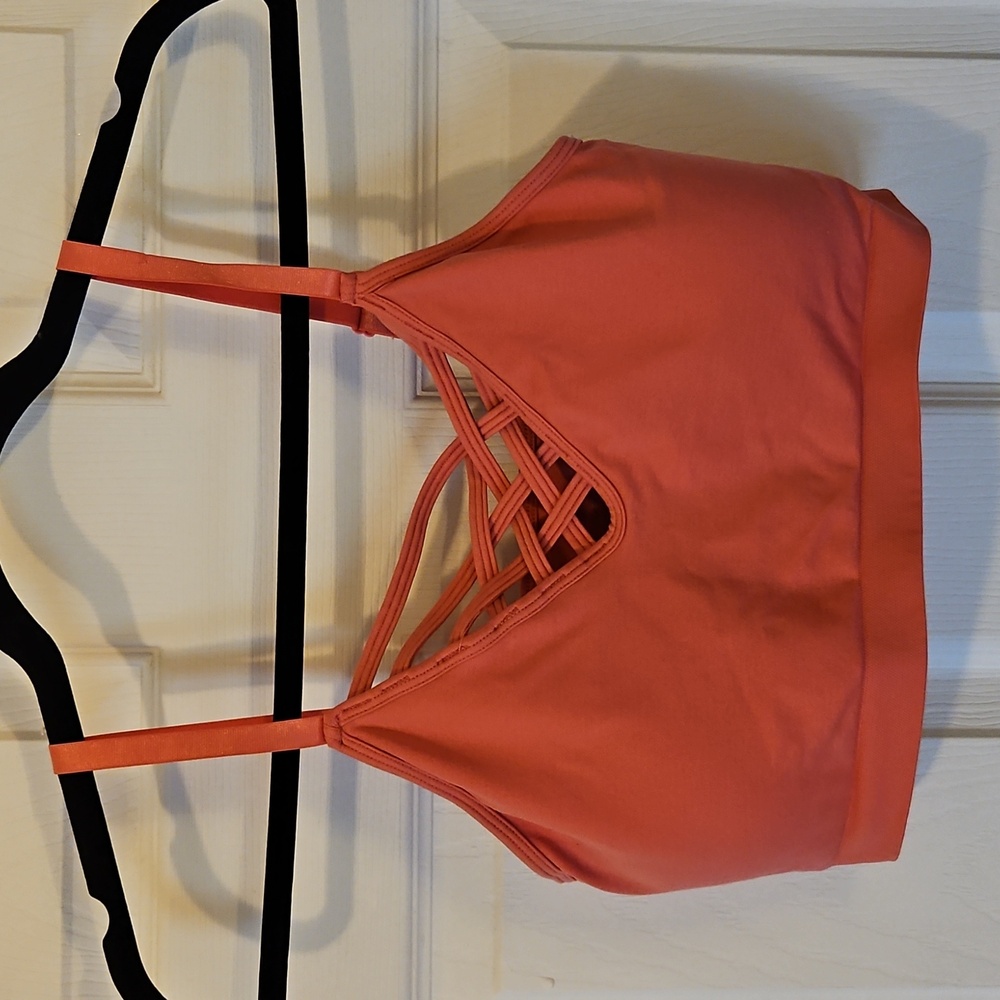 Zenana Outfitters Strappy Coral Sports Bra